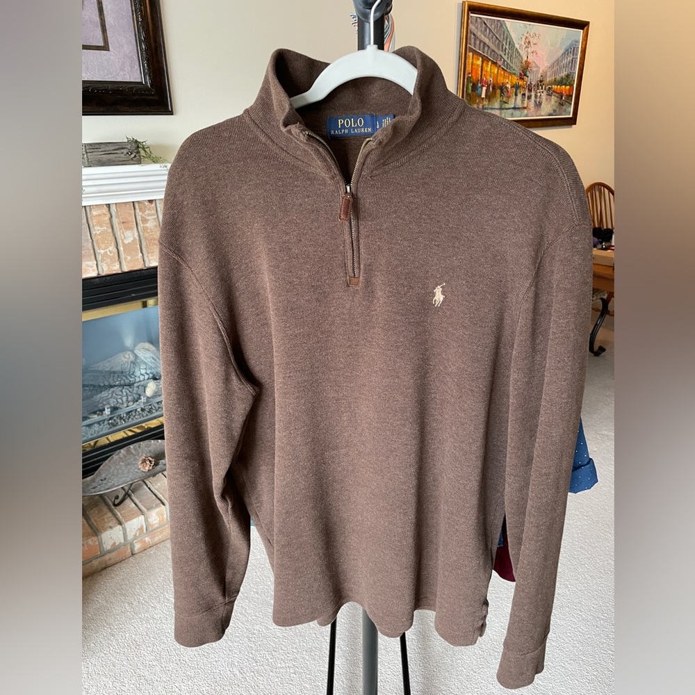 Polo by Ralph Lauren Quarter Zip, Men’s Large, Brown. EUC.